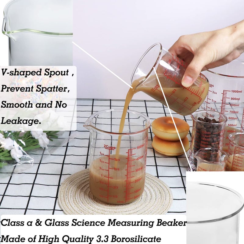 Ackers BORO3.3 Ackers High Borosilicate Glass Measuring Cup-V-Shaped Spout Glass Measuring For Kitchen Or Restaurant Easy To Read 250 Ml (8 Oz  1 Cup) - Image 4