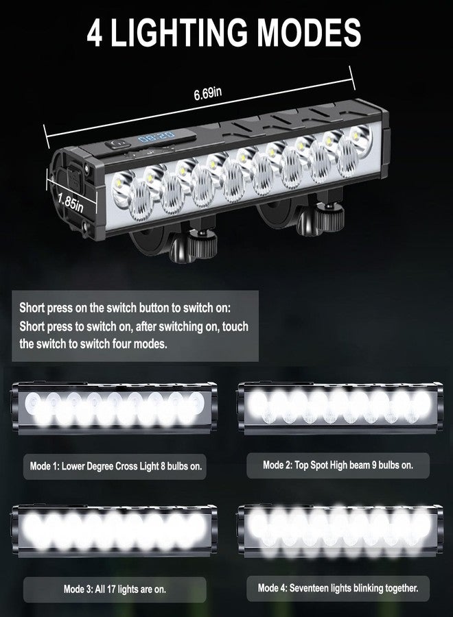 Siuyiu Bike Light for Night Riding, 4800 Lumen Bike Lights with High Beam and Low Beam for Mountain Road, USB Rechargeable Bicycle Headlight, Waterproof Bicycle Headlight with 4 Modes for Commuters Adults - Image 3