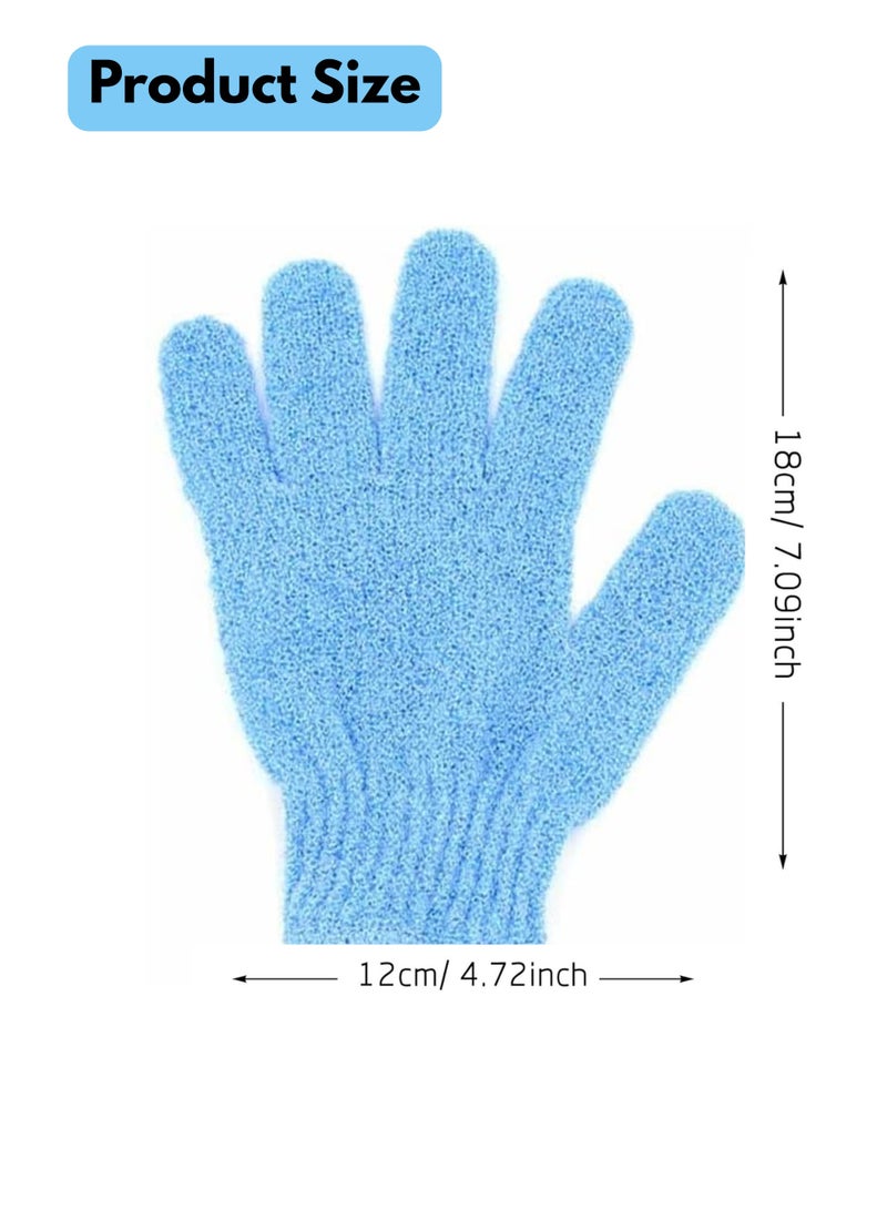 2pcs Exfoliating Gloves, Double Sided Bath Gloves, Skin Exfoliator for Body, Spa Massage Dead Skin Cell Remover, Shower Accessories for Women and Men | Blue  - Image 4