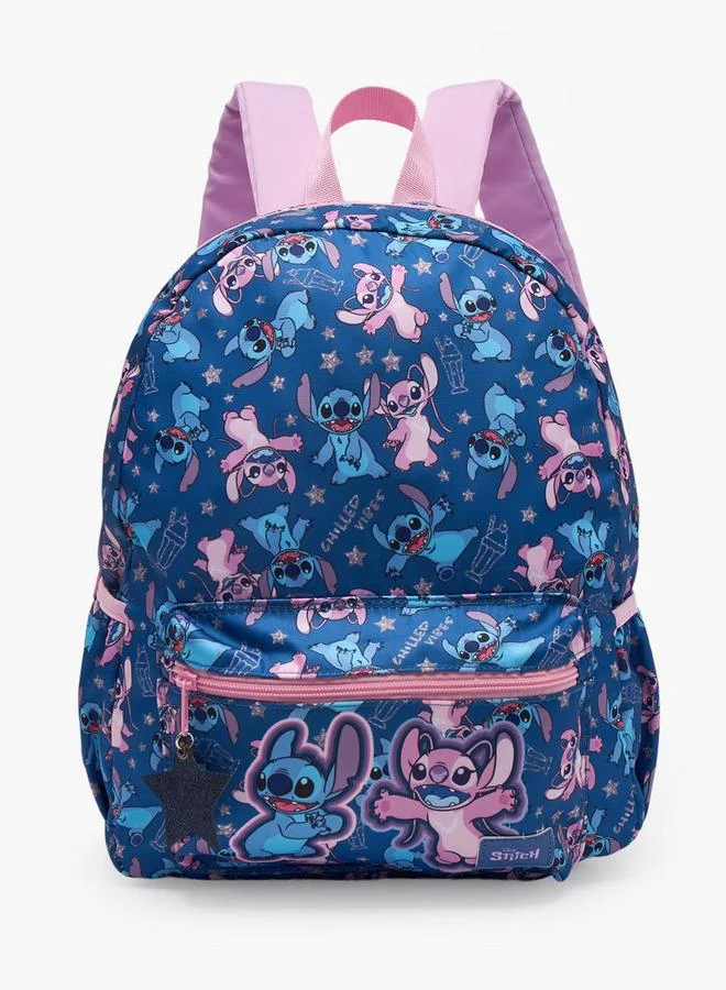 ديزني Stitch And Angel Print School Backpack For Girls 5-8 Years With Padded Straps - 13 Inches - 9.4x21.5x21.5 CM