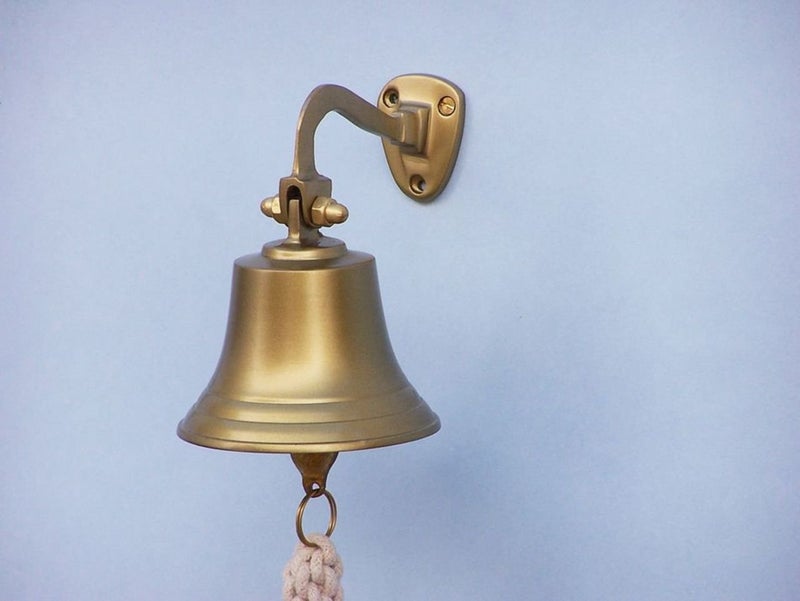 Hampton Nautical BL-2050-5AN Antique Brass Hanging Ship's Bell 6" - Nautical Bell - Nautical Decor - Image 3