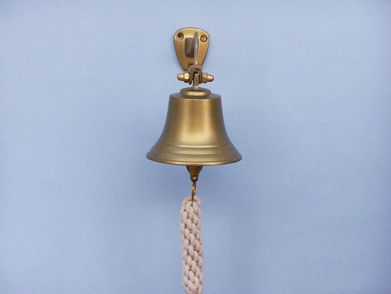 Hampton Nautical BL-2050-5AN Antique Brass Hanging Ship's Bell 6" - Nautical Bell - Nautical Decor - Image 2