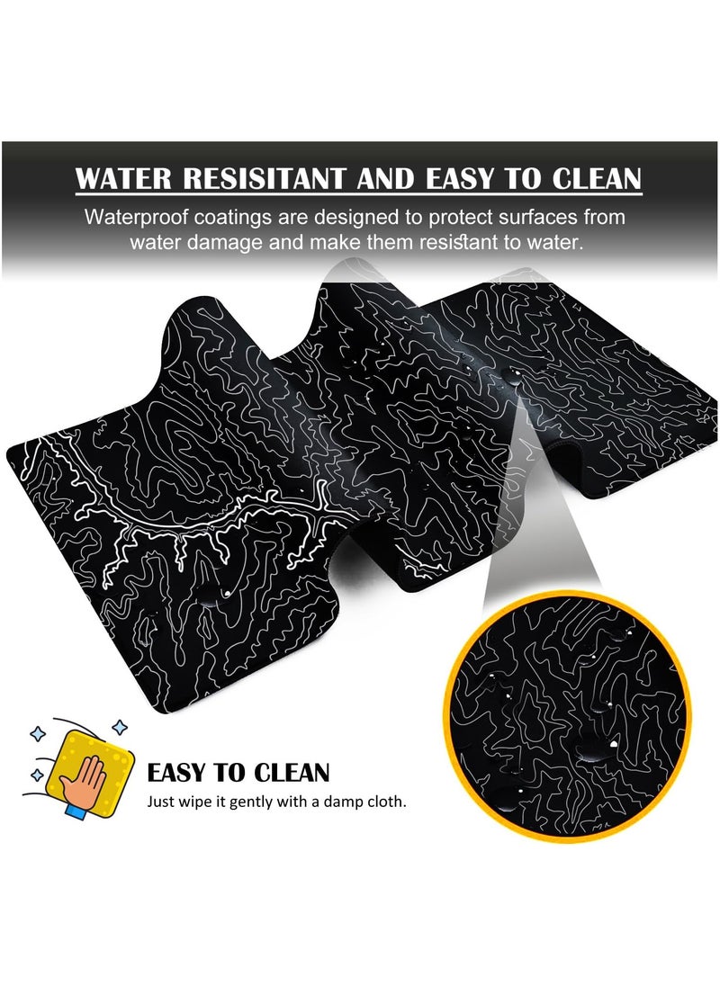 Large Mouse Pad 800x300mm Extended Mouse Pad Non-Slip Rubber Base Gaming Mouse pad Office Mouse Mat Smooth Cloth Surface Desk Mat Keyboard Pads for Computers, Topographic Canyon