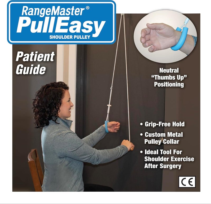 RangeMaster PullEasy Shoulder Pulley with Patient Guide│Physical Therapy Shoulder Pulley │ Aids with Shoulder Surgery Recovery │ Grip-Free Hold │Web Strap Door Attachment - Image 5