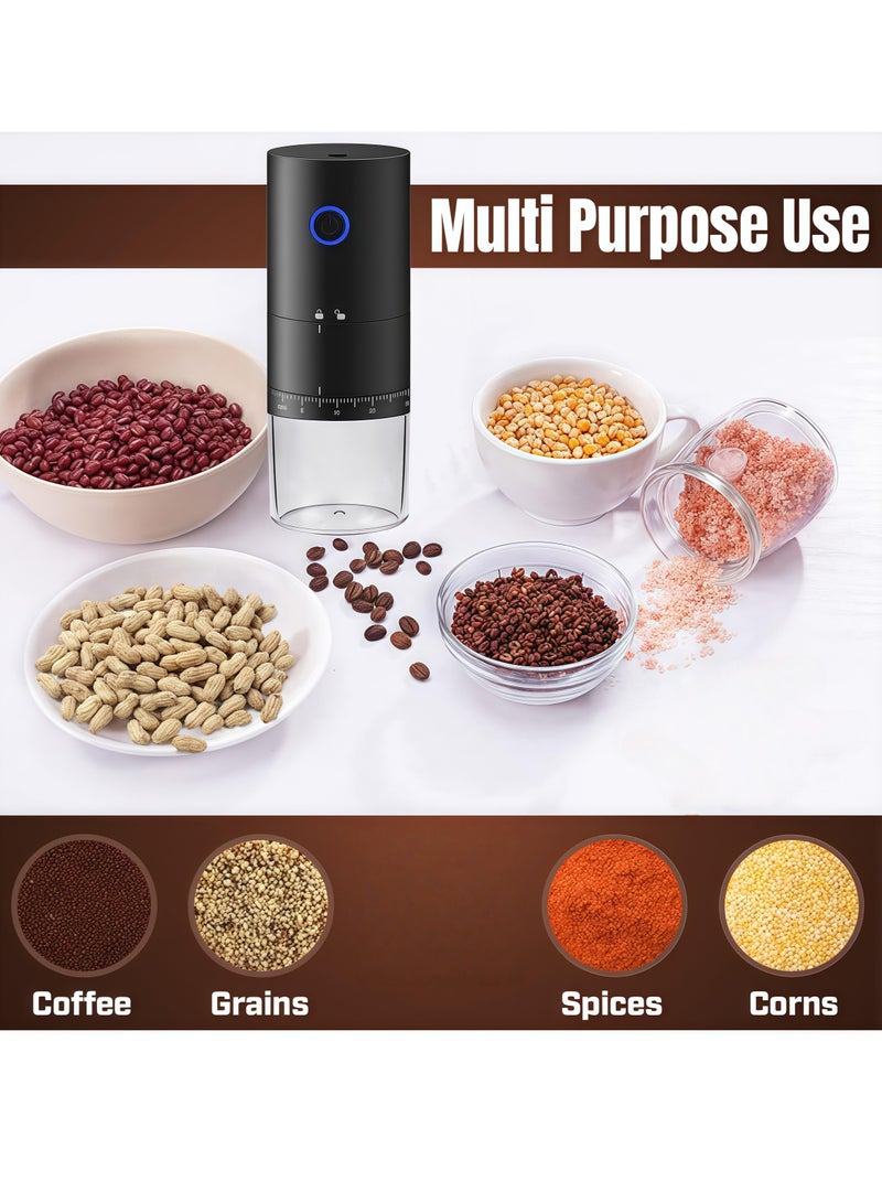 Portable Electric Coffee Grinder - USB-C Rechargeable, Compact Travel Coffee Bean Grinder, Adjustable Coarseness, Strong Stainless Steel Blades, Cordless, Great for Espresso, Spices and Nuts  - Image 5