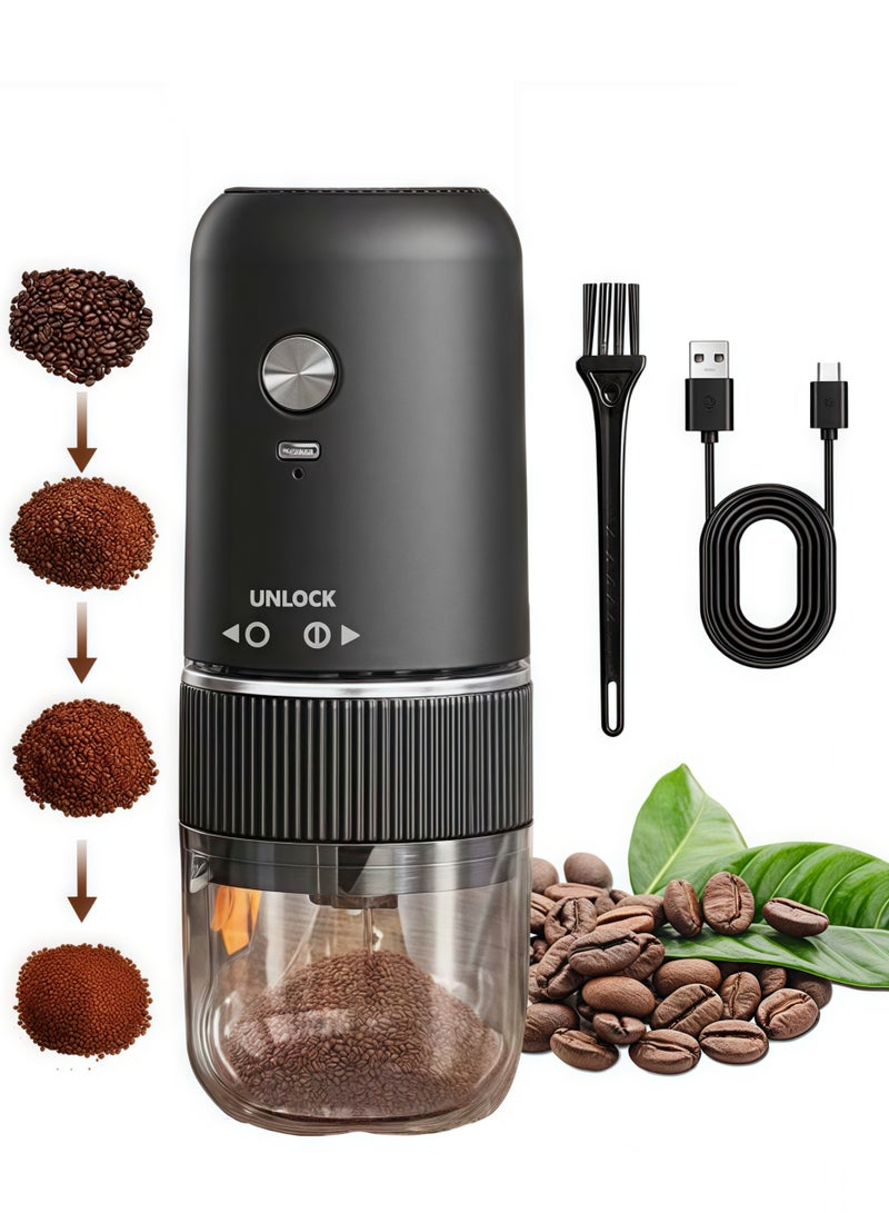 Portable Electric Coffee Grinder - USB-C Rechargeable, Compact Travel Coffee Bean Grinder, Adjustable Coarseness, Strong Stainless Steel Blades, Cordless, Great for Espresso, Spices and Nuts  - Image 1