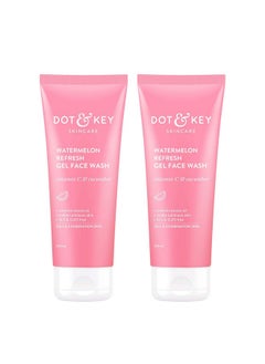 Dot & Key Watermelon Super Glow Gel Face Wash With Vitamin C & Cucumber Face Wash For Glowing Skin Pigmentation And Dark Spot Reduction Normal Combination & Oily Skin (200Ml) Pack Of 2  - Image 1