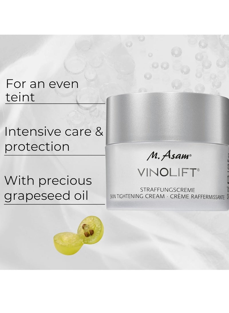 asam VINOLIFT Skin Tightening Cream 1 point 69 fl oz Anti aging firming face cream with lifting effect for mature and dry skin facial care with resveratrol OPC and grape seed oil - Image 2