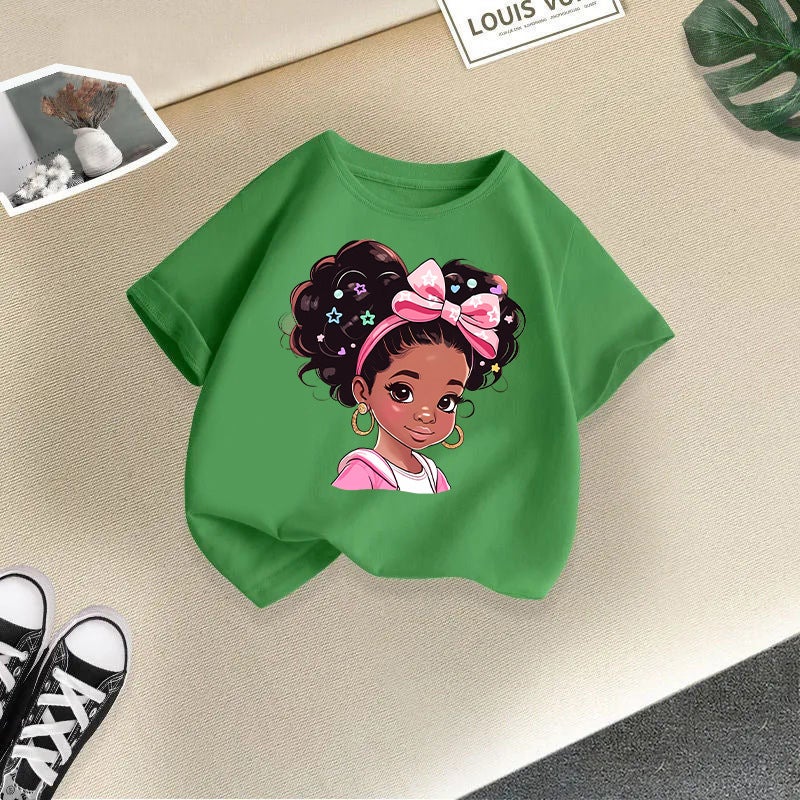 New Product Children'S Cute Cartoon Print T-Shirt Girls Short-Sleeved 2026 New Fashion Summer Children'S Clothing - Image 1