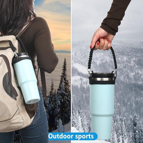 Wongeto Water Bottle Handle Strap - Compatible With Stanley Water Bottle - Paracord Handle for Stanley Cup Accessories(Black - Image 5