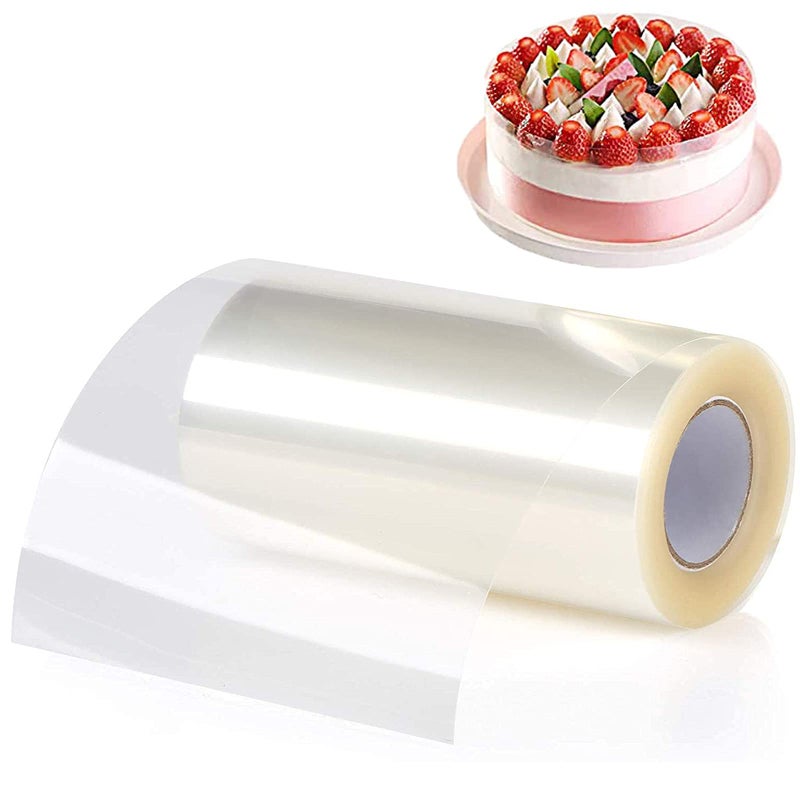 WAFJAMF WAFJAMF Cake Collars 8 x 394 inch Mousse Cake Acetate Sheets for Baking Transparent Cake Rolls Clear Cake Strips Chocolate Mousse Surrounding Edge Cake Decorating 8x394 inch 