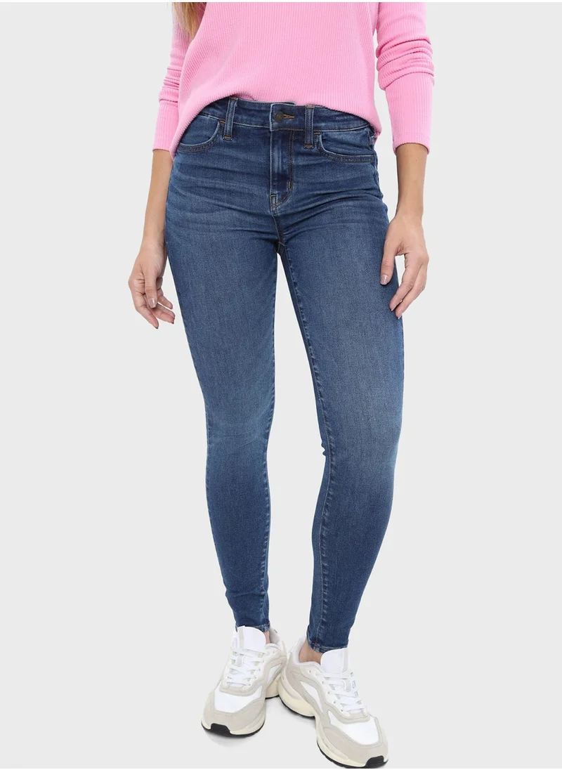 امريكان ايجل High Waist Distressed Jeggings