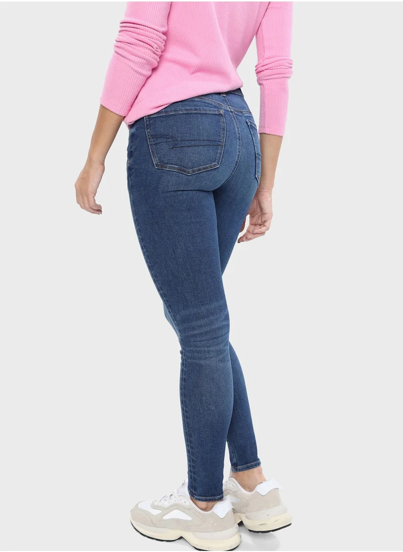 امريكان ايجل High Waist Distressed Jeggings