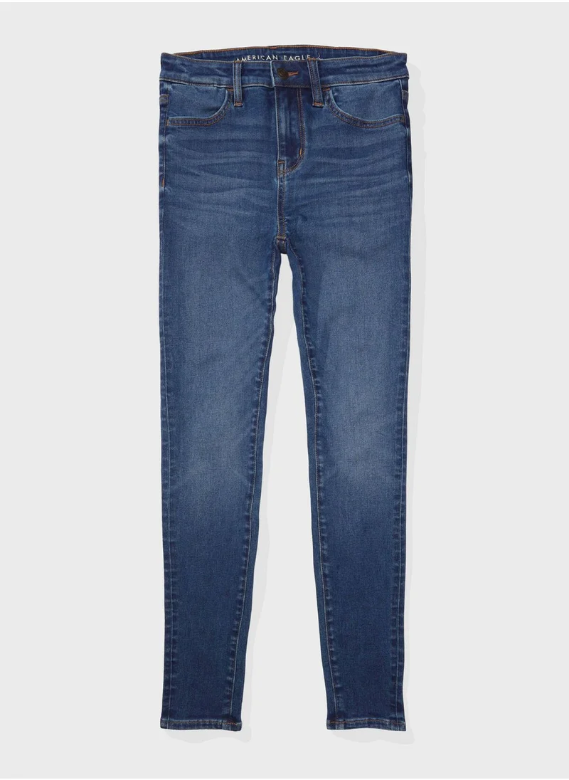 امريكان ايجل High Waist Distressed Jeggings