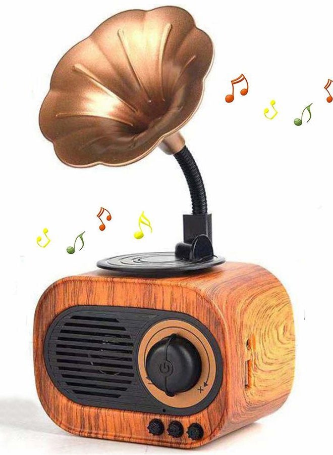 BGJOY Bluetooth Speaker Portable Wireless Speaker HD Loud Sound Indoor Speaker Old Fashioned Classic Style Speaker Mic Handsfree Call AUX TF MP3 Player Compatible with iPhone Android ipad Tablet Laptop PC - Image 1