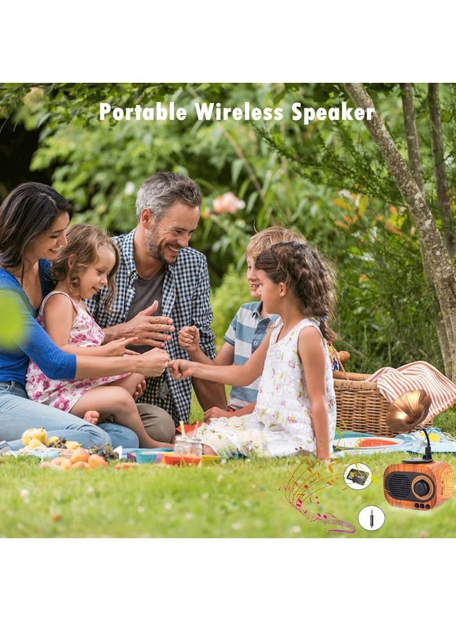 BGJOY Bluetooth Speaker Portable Wireless Speaker HD Loud Sound Indoor Speaker Old Fashioned Classic Style Speaker Mic Handsfree Call AUX TF MP3 Player Compatible with iPhone Android ipad Tablet Laptop PC - Image 5