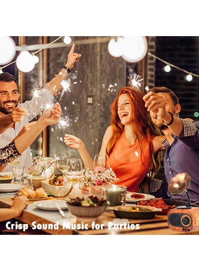 BGJOY Bluetooth Speaker Portable Wireless Speaker HD Loud Sound Indoor Speaker Old Fashioned Classic Style Speaker Mic Handsfree Call AUX TF MP3 Player Compatible with iPhone Android ipad Tablet Laptop PC - Image 3