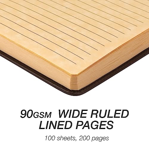 Samsill Vintage Hardcover Notebook, 200 Lined Notebook Pages, Brown, 5.25 x 8.25 Inch - Image 5
