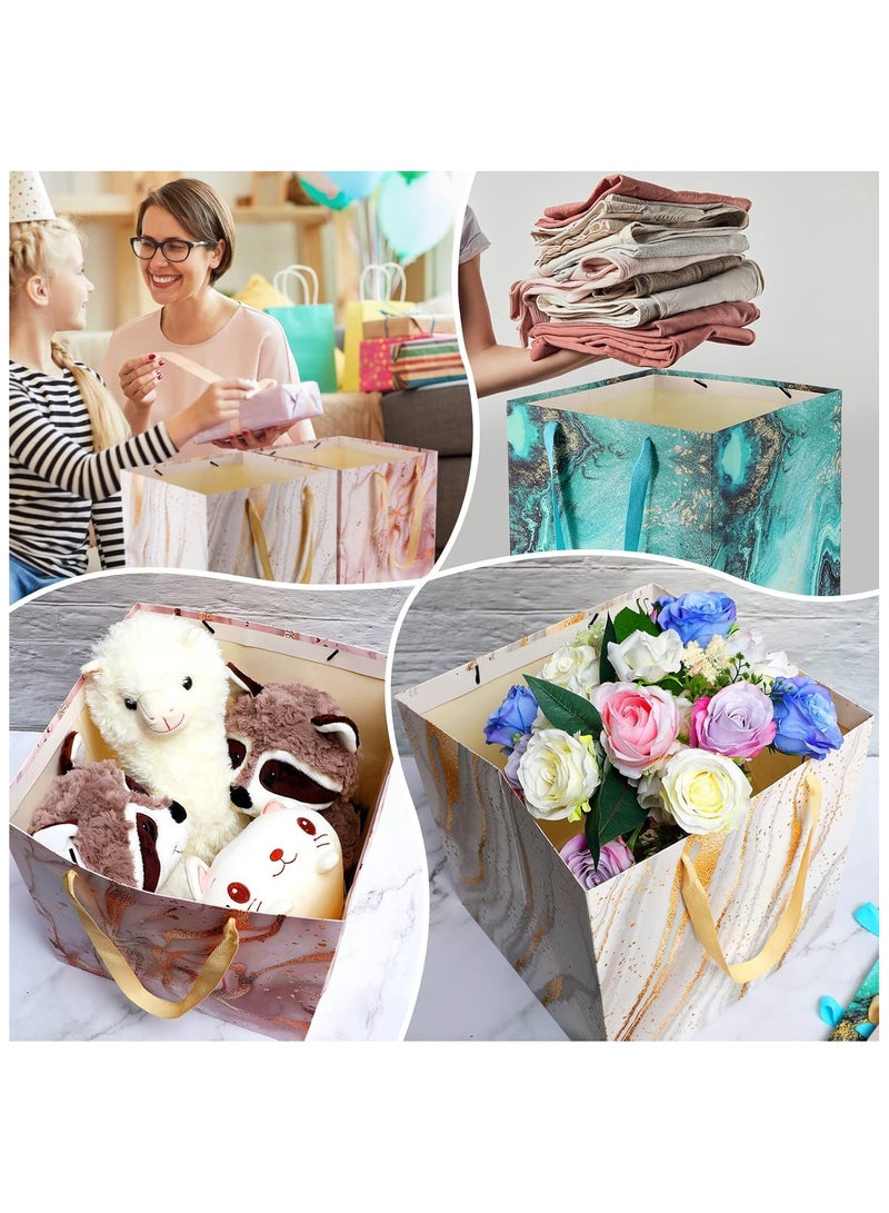 دان كولين 4 أكياس هدايا كبيرة الحجم ، 11.8 بوصة كيس مربع ، أكياس الرخام ، أكياس هدايا زفاف كبيرة الحجم ، أكياس ورقية كيس عيد ميلاد كبير الحجم ، أكياس الورق ، هدايا خطوبة العروس للحفلات ، أكياس الهدايا - Image 5