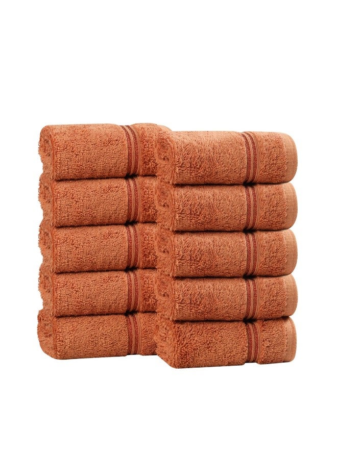 Superior Egyptian Cotton Face Towel/Washcloth Set, Small Towels for Home Bathroom, Master Bath, Decor Essentials, Quick Dry, Absorbent, Spa, Hotel, Resort, Adult, Kids, Set of 10, Caramel Brown - Image 2