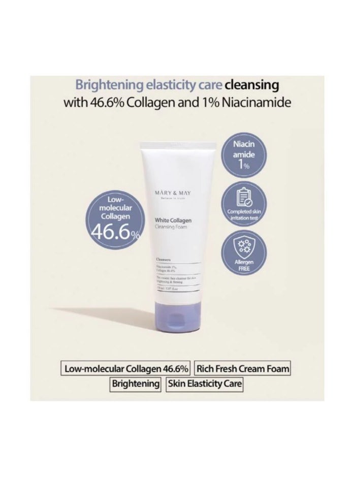 MARY & MAY Mary&May White Collagen Cleansing Foam 150 ml  - Image 3