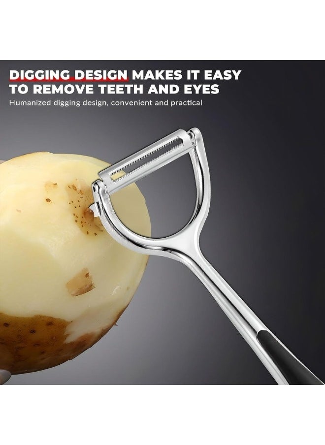 FALMER Stainless Steel Metal Potato and Vegetable Peeler with Comfortable Non-Slip Handle and Sharp Blade  - Image 4