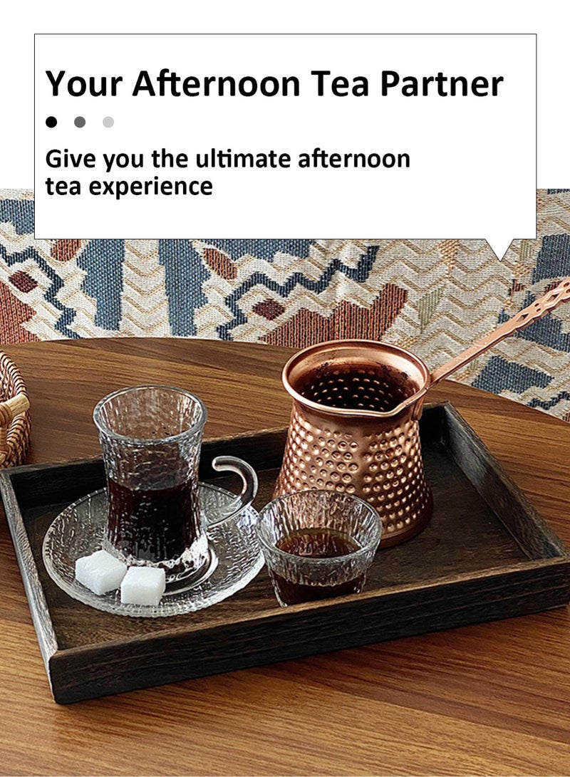 EzzySo 36 Pieces Glass Coffee Cup Set 12 Handle Coffee Cups 12 Cups 12 Saucer Glassware Tea Cup Kitchen Tableware Set Suitable for Hotel Family Gatherings and Holiday Activities  - Image 3