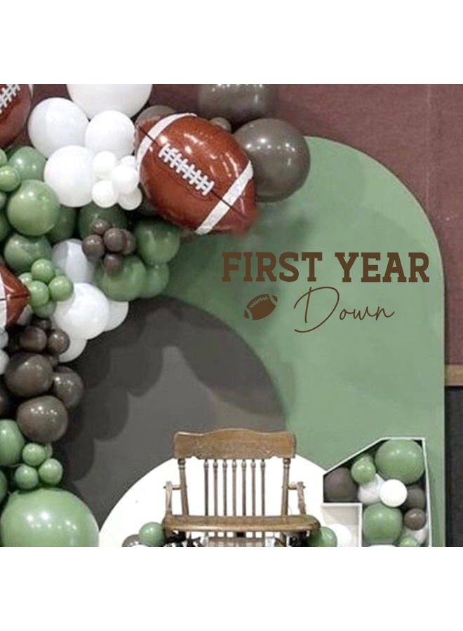 VANGNING First Year Down Decal - Baby Boy Football Birthday Party Football Baby Boy First Birthday Sign,Fist Down Birthday Football Birthday Party Decorations and Decor for Boys and Girls - Image 1