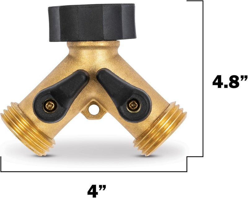 Gilmour Brass Double Hose Connector - 2-Way Garden Hose Adapter - Image 3