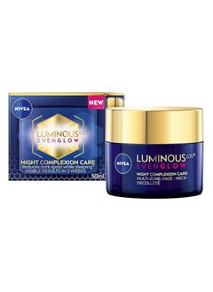 NIVEA LUMINOUS 630 EVEN GLOW Anti Dark Spot Face Night Cream, Revitalizing Skin Complexion Repair, Spotless Even Skin, Hydrating Hyaluronic Acid, 50ml