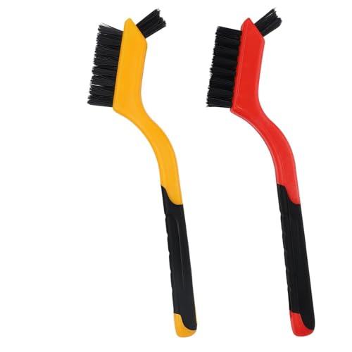 Asofelk 2PCS Small NonScratch Nylon Bristles Wire Brush Set for Cleaning Car Detailing Brush Set for Cleaning in Holes Nylons Brushes for Tight Spaces Nylon Clean Brushes - Image 1