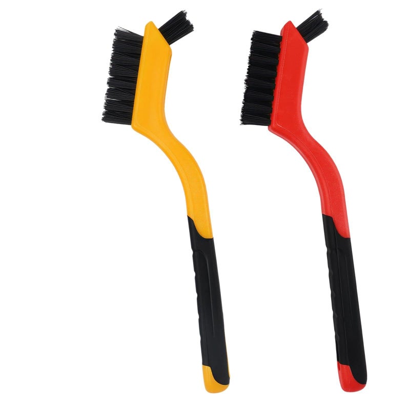 Asofelk 2PCS Small NonScratch Nylon Bristles Wire Brush Set for Cleaning Car Detailing Brush Set for Cleaning in Holes Nylons Brushes for Tight Spaces Nylon Clean Brushes - Image 3