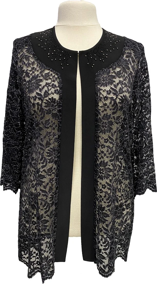 حسنة Black Nimet Jacket Dress Mother Evening Dress Suit