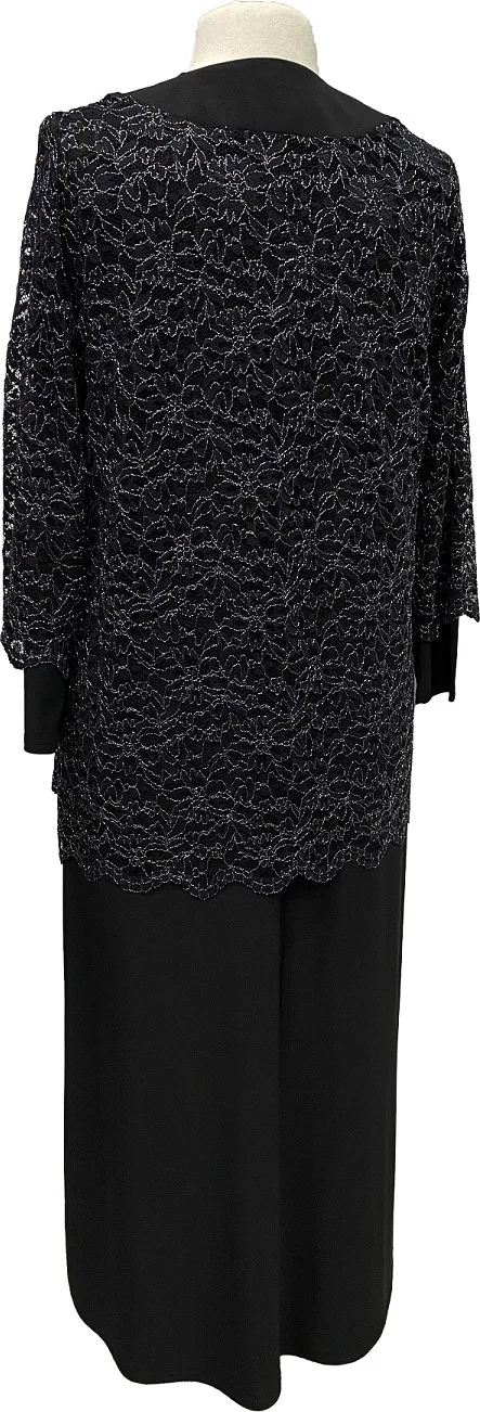 حسنة Black Nimet Jacket Dress Mother Evening Dress Suit