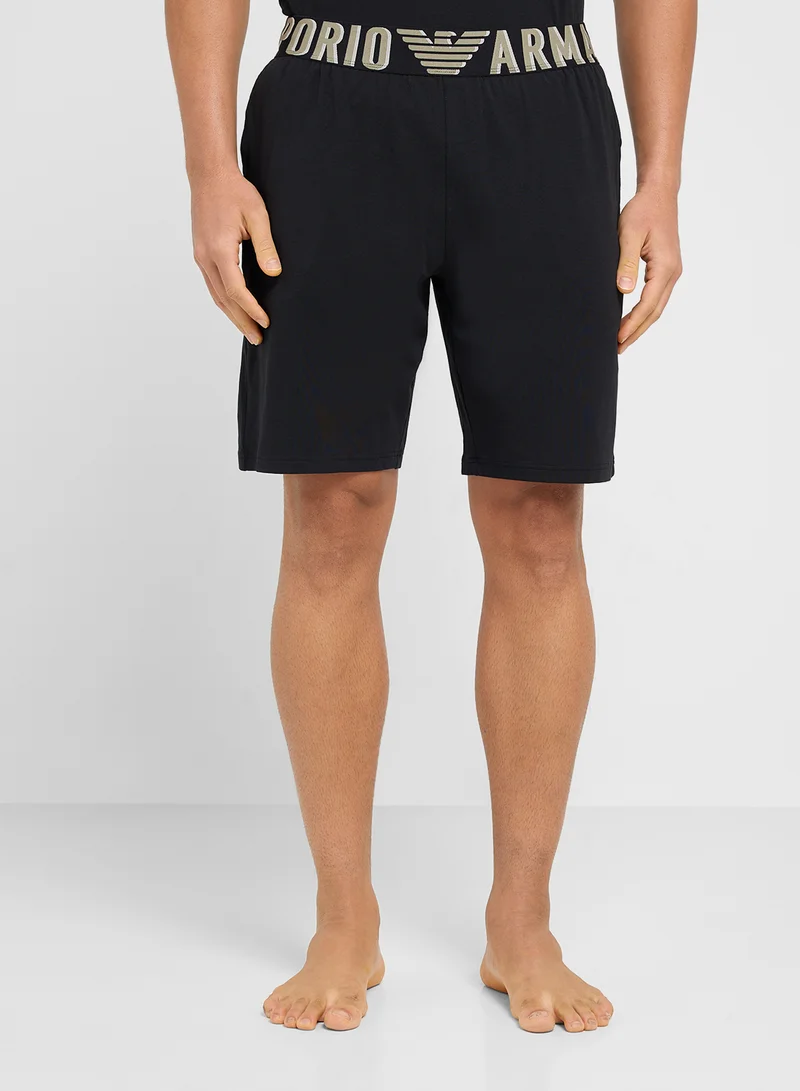 EMPORIO ARMANI Crew Neck T-Shirt & Logo Band Shorts