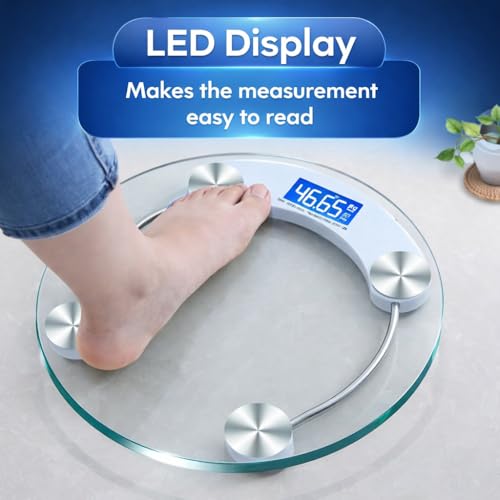 IONIX Weighing Machine For Home | Digital Weight Machine 8MM Tempered Glass Body Scale | 180Kg Capacity | LCD Display | Auto On/Off | High Precision Sensors for Home Bathroom - Image 3