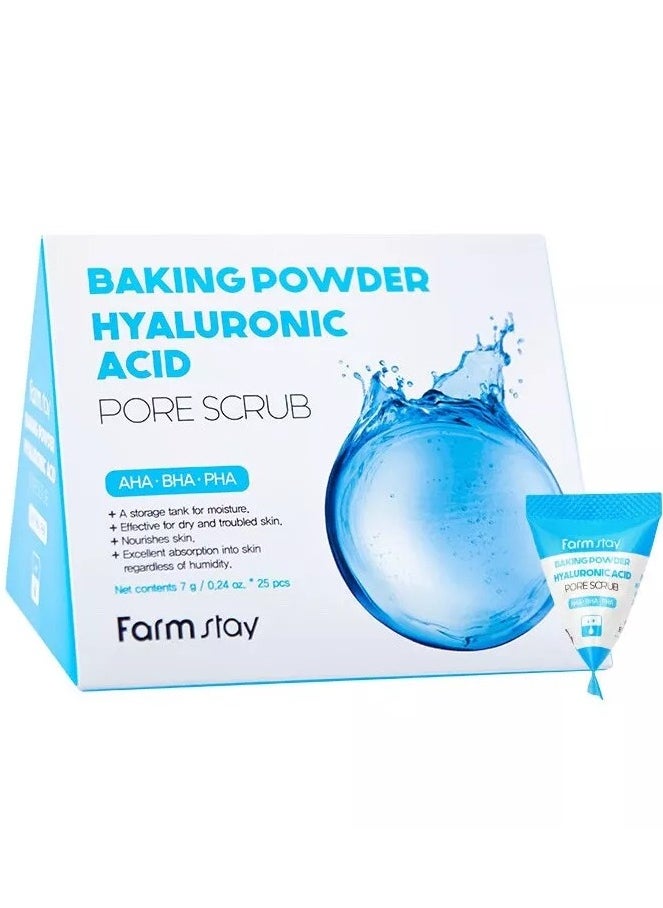 FARMSTAY - Baking Powder Hyaluronic Acid Pore Scrub 0.24 oz (25 pcs) - Image 1