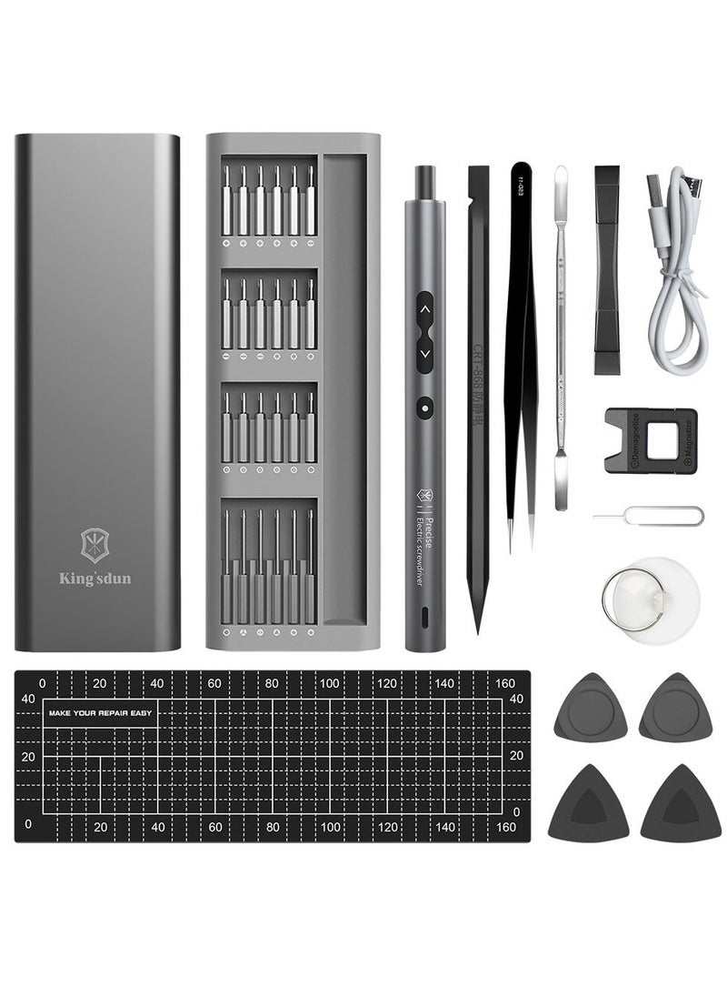 King'sdun Electric Screwdriver 62 in 1 Screwdriver Set Portable Repair Tool Kit Rechargeable Mini Electric Screwdriver for Electronics Phone Watch Computer Repair Tool Kit  - Image 1