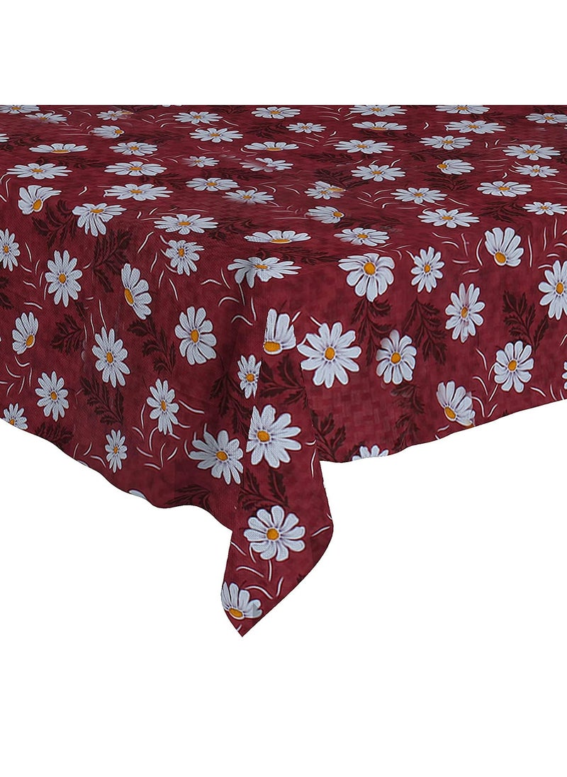 craft city - CRAFT CITY PVC 6 Seater Dining Table Cover|Waterproof & Heat Resistant (54 by 78, Red Chameli) - Image 1