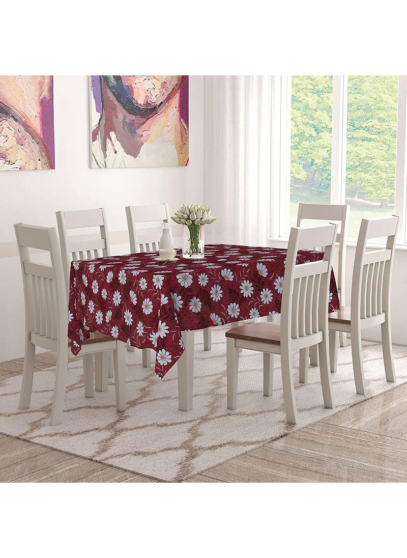 craft city - CRAFT CITY PVC 6 Seater Dining Table Cover|Waterproof & Heat Resistant (54 by 78, Red Chameli) - Image 1