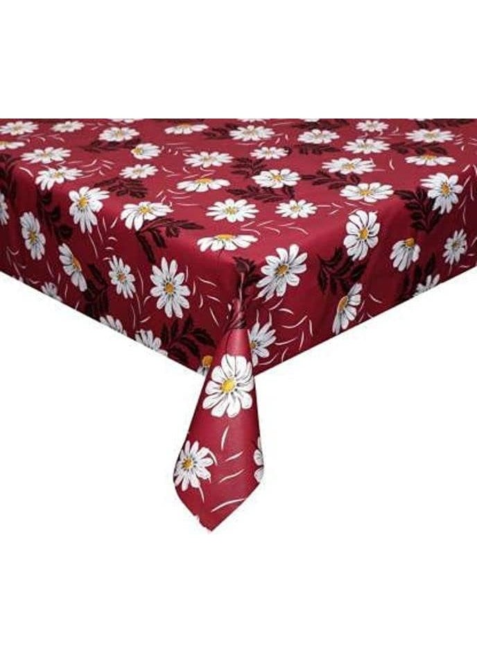 craft city - CRAFT CITY PVC 6 Seater Dining Table Cover|Waterproof & Heat Resistant (54 by 78, Red Chameli) - Image 1