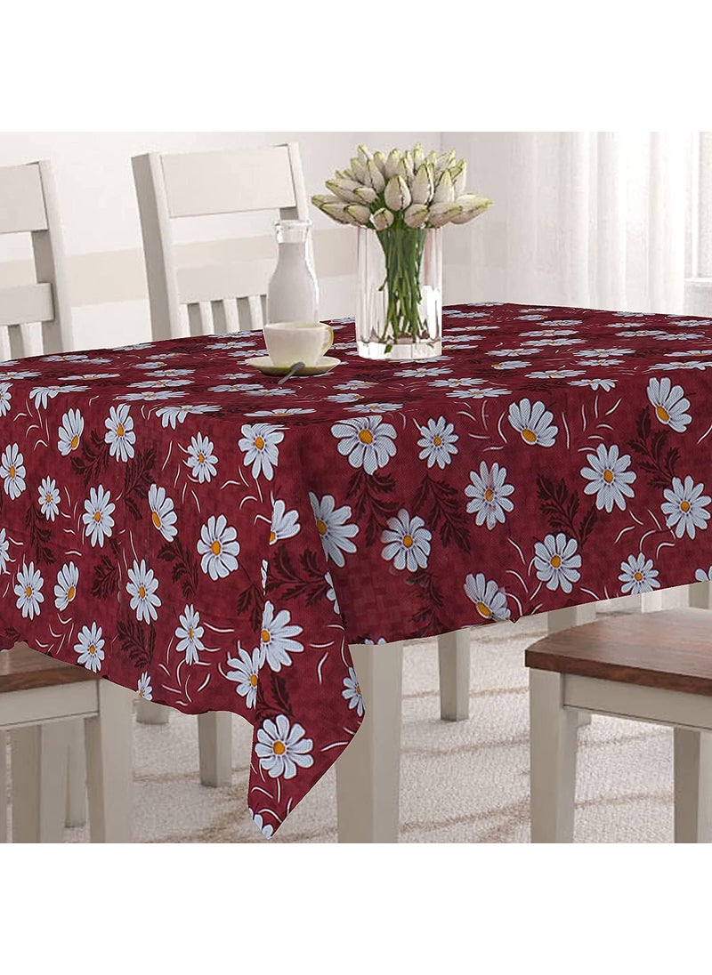 craft city - CRAFT CITY PVC 6 Seater Dining Table Cover|Waterproof & Heat Resistant (54 by 78, Red Chameli) - Image 1