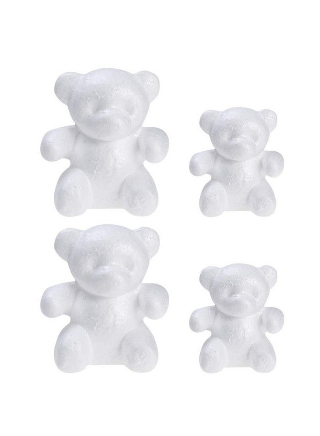 Vaguelly Christmas Decor 4Pcs Craft Foam Bear15Cm 20Cm White Polystyrene Bear Modeling Diy Rose Bear For Christmas Ornamentsarts And Craftsfloral Arrangement Christmas Decorations - Image 1