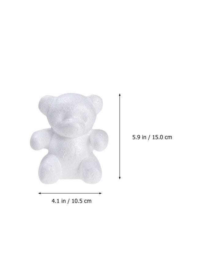 Vaguelly Christmas Decor 4Pcs Craft Foam Bear15Cm 20Cm White Polystyrene Bear Modeling Diy Rose Bear For Christmas Ornamentsarts And Craftsfloral Arrangement Christmas Decorations - Image 2