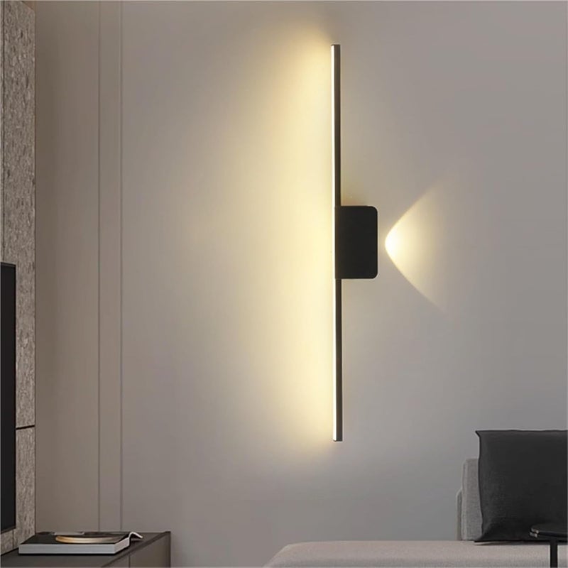 LED Wall Light, Modern LED Mirror Light Black White Decoration Wall Bedroom Dressing Table Lighting Equipment Indoor Home Decor Lamps,Modern Wall Lamp(White Light,Black-55cm) - Image 2