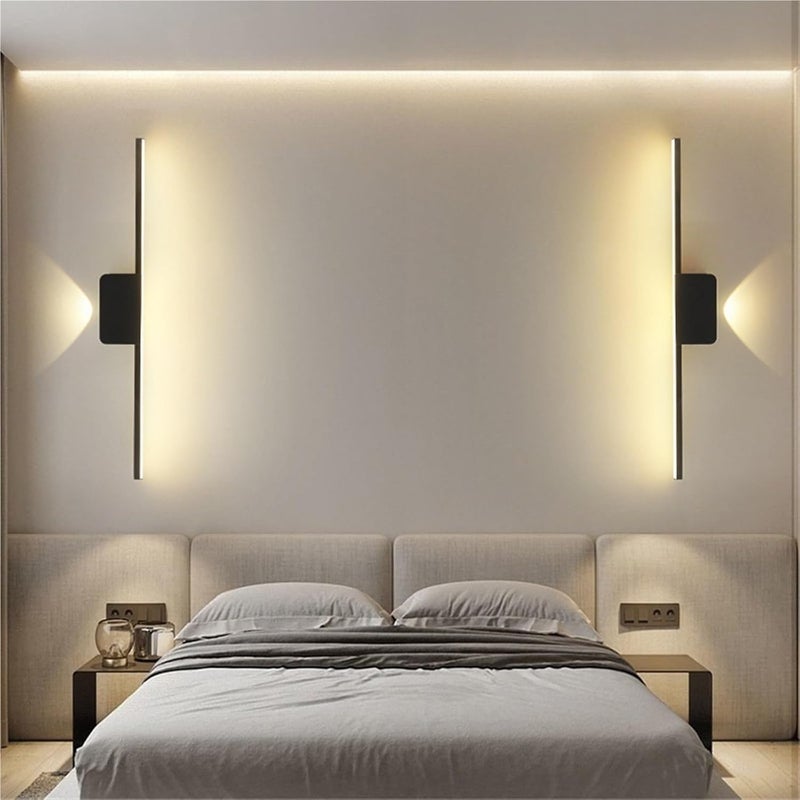 LED Wall Light, Modern LED Mirror Light Black White Decoration Wall Bedroom Dressing Table Lighting Equipment Indoor Home Decor Lamps,Modern Wall Lamp(White Light,Black-55cm) - Image 4
