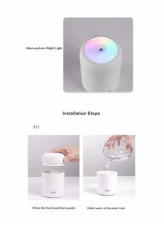 Excefore Portable Mini Humidifier, 300ml USB Personal Desktop Humidifier with 7-Color LED Night Light, Auto-Off, Ultra-Quiet, Suitable Heaithy Life for Home...  - Image 2