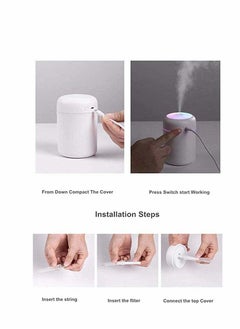 Excefore Portable Mini Humidifier, 300ml USB Personal Desktop Humidifier with 7-Color LED Night Light, Auto-Off, Ultra-Quiet, Suitable Heaithy Life for Home...  - Image 3