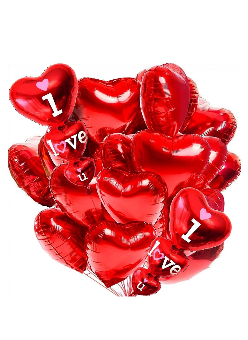 KATCHON Red Heart Shape Balloons Pack of 14 For Party Decoration For Valentines Day Decorations  - Image 1
