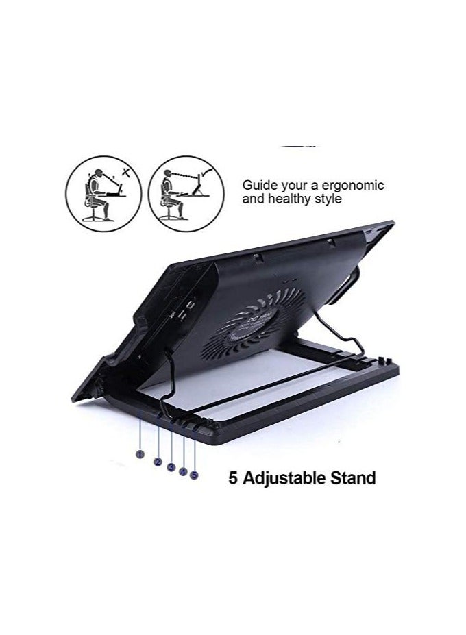 Loquat Laptop Cooler Cooling Pad Laptop Cooling Fan Cooling Stand USB Powered Silent Cooler Pad, Adjustable Notebook Cooler  - Image 2